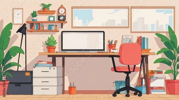 Fototapeta modern living room with table and chairs
