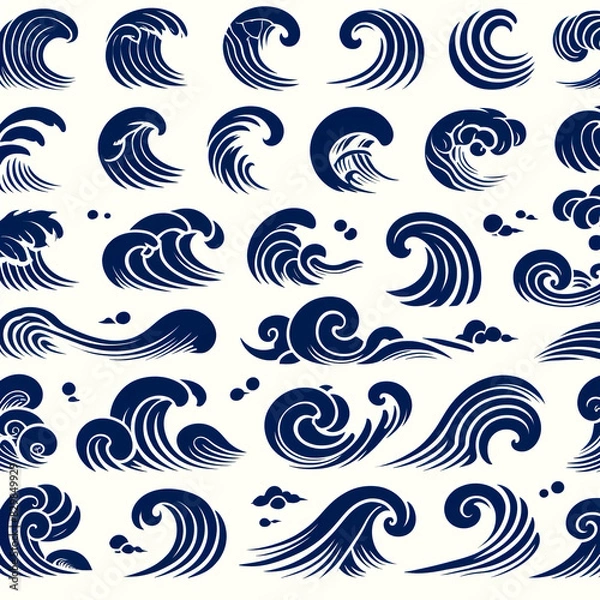 Fototapeta 波のイラスト集