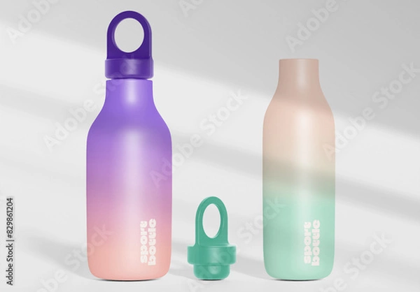 Fototapeta Metallic Bottles Mockup
