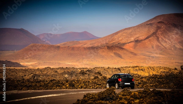 Obraz car on a mountain road