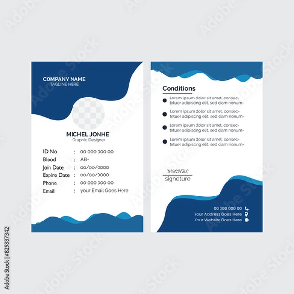 Fototapeta Modern Identity Card template Vector for Employee.