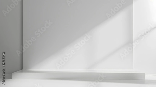 Fototapeta Blank white gradient background. Generative AI.