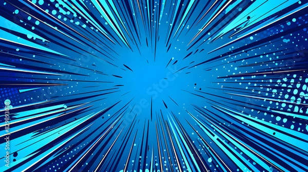 Fototapeta blue comic style background. Generative AI.