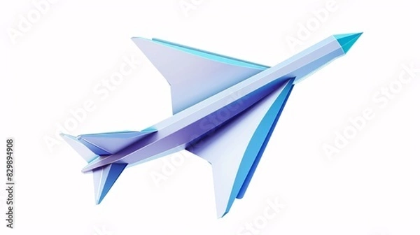 Obraz Paper airplane on blue background