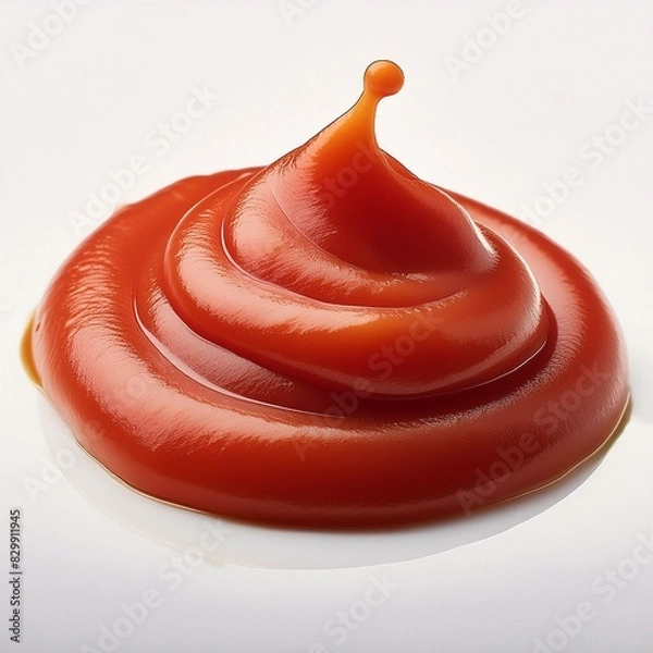 Fototapeta ketchup sauce texture floating in air isolated on a white background 