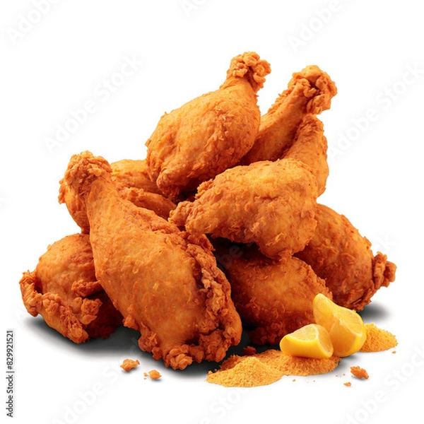 Fototapeta generative ai collection of crispy fried chicken with a transparent background
