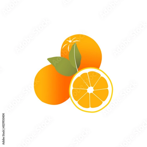Fototapeta orange icon vector logo design