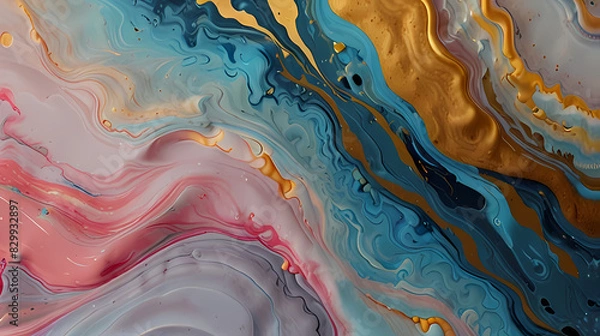 Fototapeta Abstract background with fluid marble textures