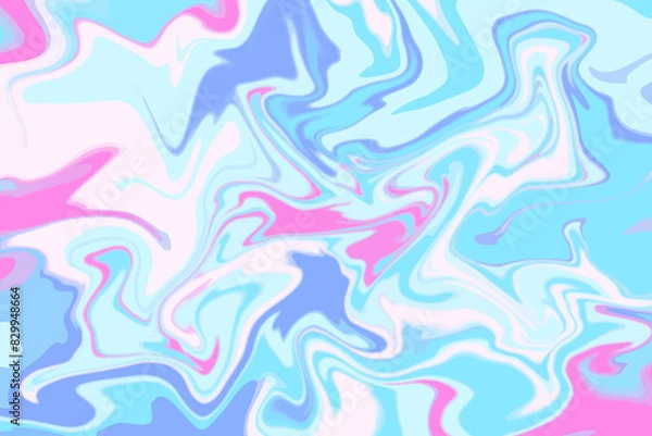 Fototapeta Blue And Pink Marble Ink Texture Abstract Background. Summer And Spring Banner. Vector Illustration. Wallpaper. Banner