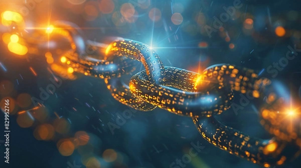 Fototapeta Futuristic Big Data Blockchain Concept