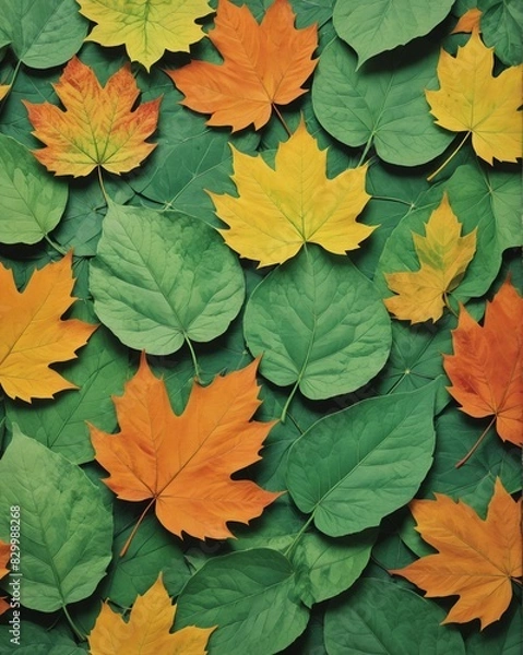 Fototapeta surface made of leaves, with its delicate veins and vibrant green color 