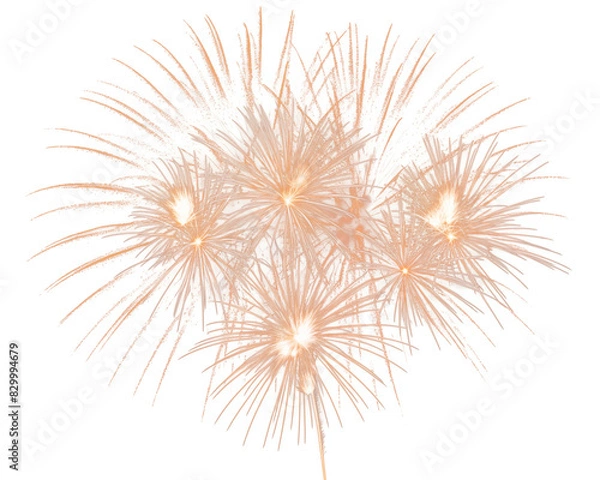 Obraz festive fireworks on an isolated transparent background. Fireworks png, salute, explosion png