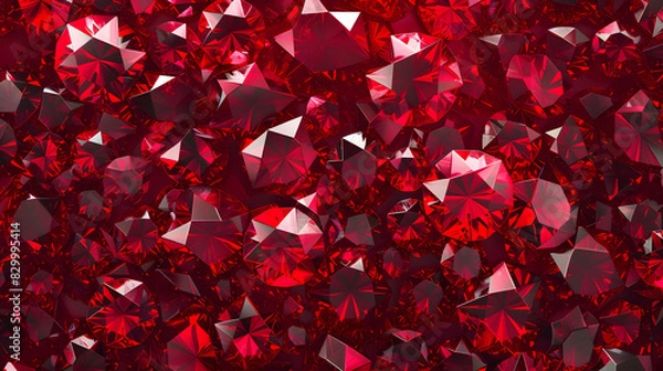 Fototapeta Seamless red ruby background. Generative AI.