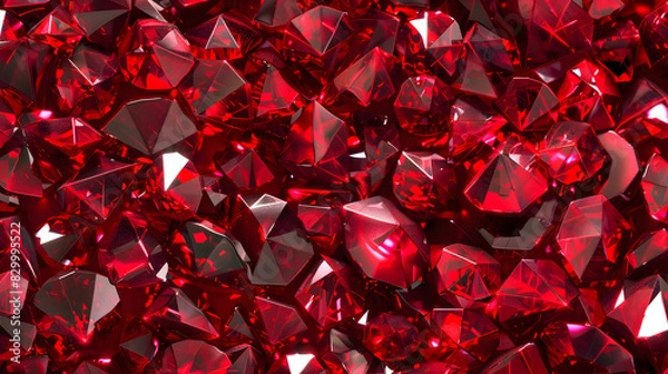 Fototapeta Seamless red ruby background. Generative AI.