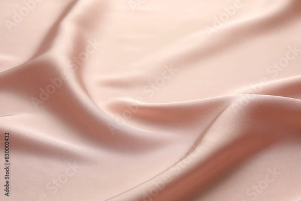 Fototapeta Crumpled pink silk fabric as background, closeup