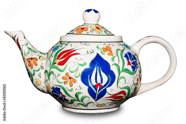 Obraz ceramic teapot on white background
