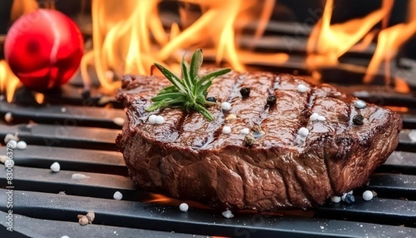 Obraz grilled meat on the grill