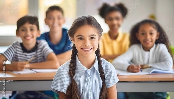 Fototapeta Students in classroom