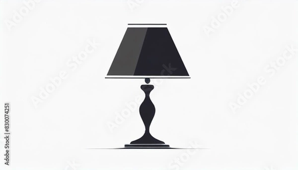 Fototapeta table lamp vector icon on white background