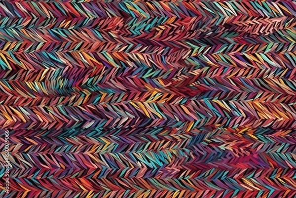 Fototapeta Dynamic abstract pattern featuring colorful chevron waves background