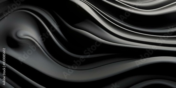 Obraz Minimal black and white 4k texture wallpaper with abstract fluid shapes. Concept Minimalism, Black and White, 4K Wallpaper, Abstract, Fluid Shapes