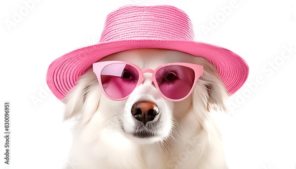 Obraz 
dog in sunglasses and hat