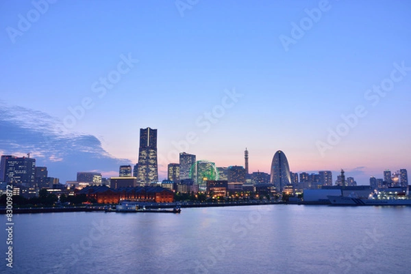 Obraz おおさんばしからみなとみらいの夕景