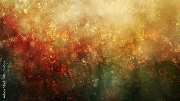 Obraz Misty textures overlay muted autumn reds and greens in abstract background