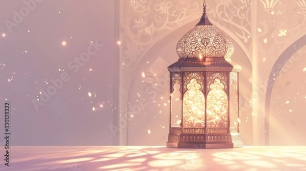 Fototapeta 3D Illustration Eid Al Adha Celebration Day with Copy Space