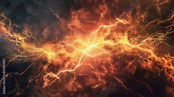 Obraz Electicity background illustration generated by ai