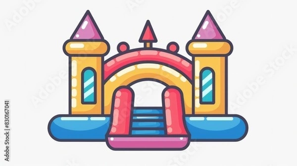 Fototapeta Inflatable bounce house for summer games.


