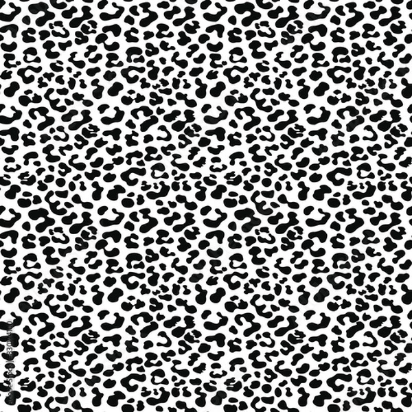 Obraz Leopard pattern vector background leather texture, black white print