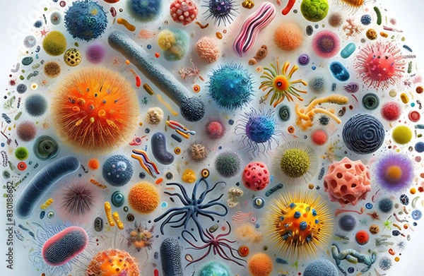 Fototapeta microbs background,generative AI