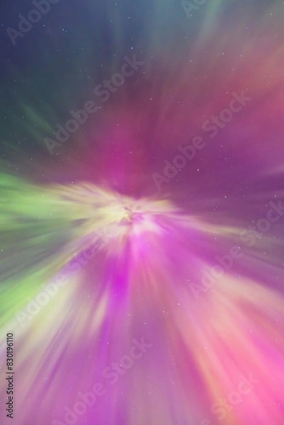 Fototapeta Night time skies light up in vibrant colors thanks to the Northern Lights over Washington state