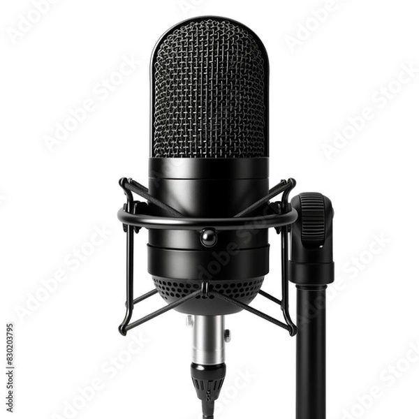 Fototapeta Podcast Microphone isolated on transparent background. Cut out.