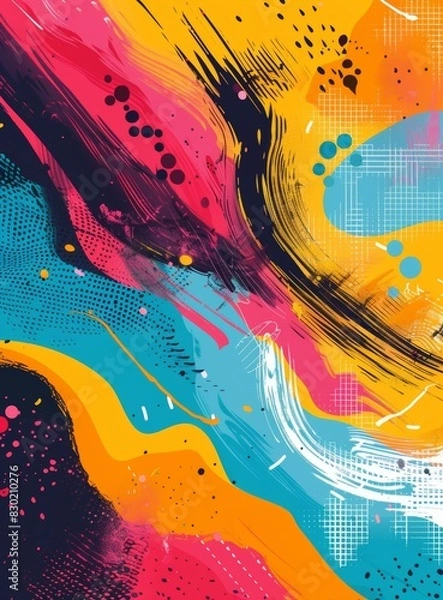 Fototapeta Dynamic Abstract Painting with Vibrant Colors