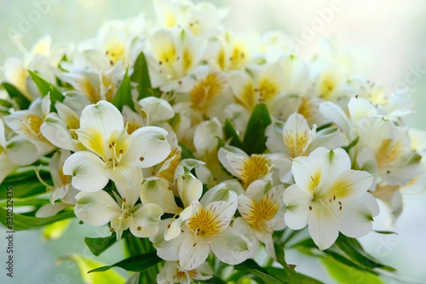 Obraz Beautiful alstroemeria bouquet close-up. Awesome flower background.