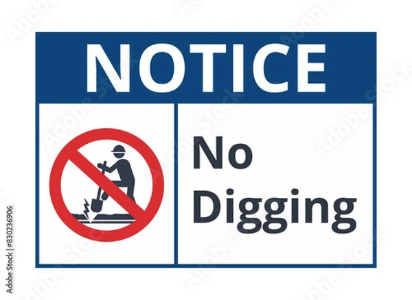 Obraz Warning notice to not dig symbol
