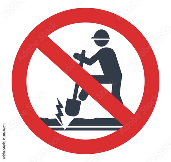 Obraz No digging symbol for underground services
