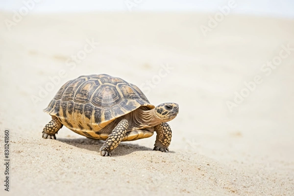 Fototapeta Tortoise walking on sand