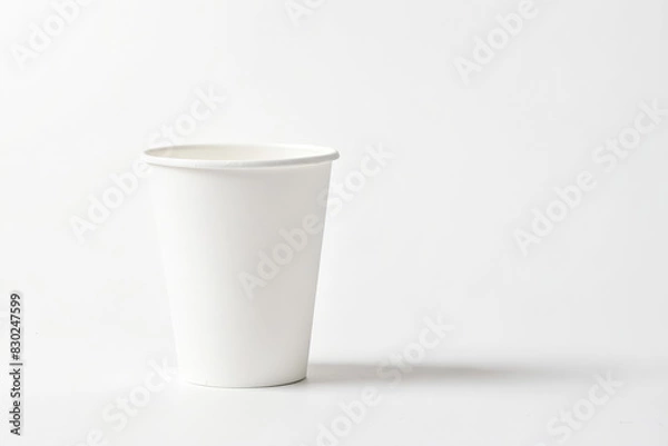 Obraz Blank White Paper Cup on White Background