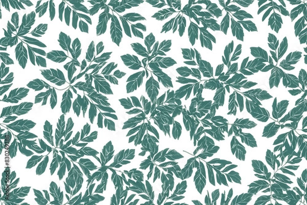 Obraz Watercolor Green Leaves Pattern
