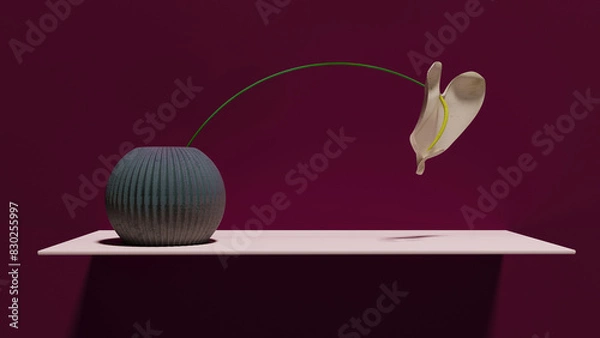 Fototapeta vase on the shelf, 3d