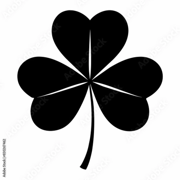 Fototapeta Black Shamrock in a white background