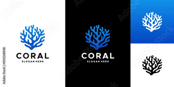 Obraz Aquatic Coral logo design vector