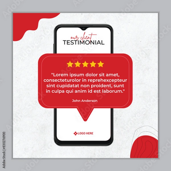 Obraz Hand-drawn customer feedback & review instagram post template