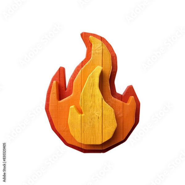 Obraz Fogo icone 3d com textura de madeira isolado para campanha de São João