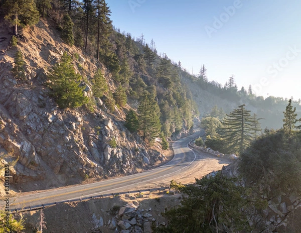 Obraz Curvy mountain road sunset