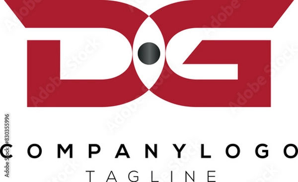 Obraz DG logo design vector initial red and black
