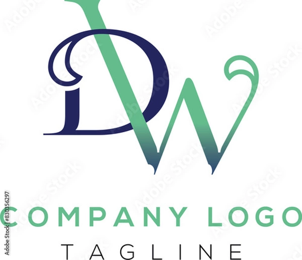 Obraz DW WD Letter Initial Logo Design Template Vector Illustration 